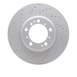 Porsche 911 Brake Rotor (1) - Left Rear - R1 Concepts - Drilled Carbon Alloy GeoMET - `99-`23
